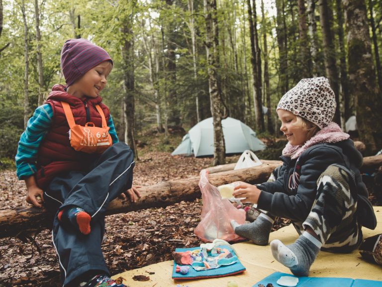 Kids in camping